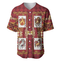 Zodiac Signs Baseball Jersey The Fire Element Baroque Hearts Card