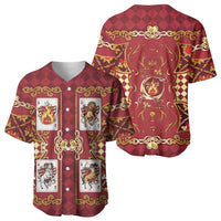 Zodiac Signs Baseball Jersey The Fire Element Baroque Hearts Card