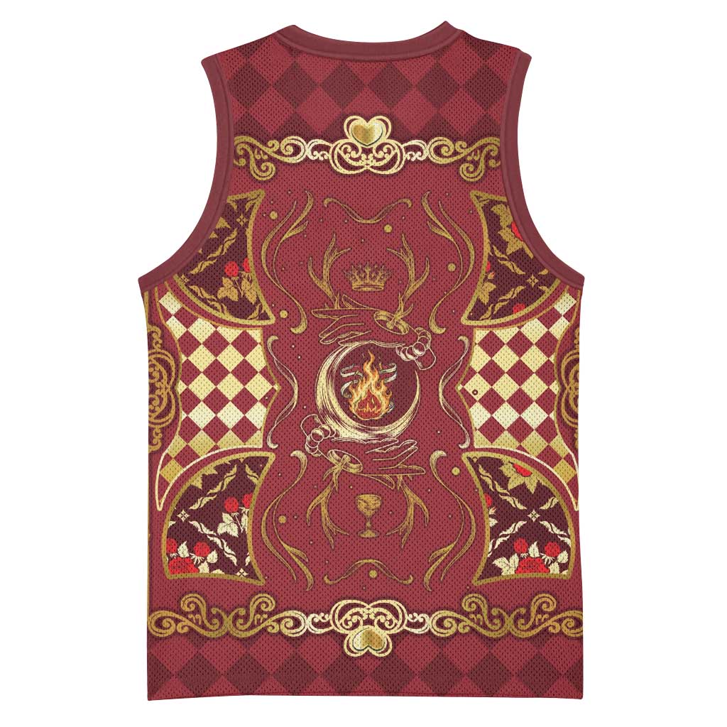 Zodiac Signs Basketball Jersey The Fire Element Baroque Hearts Card