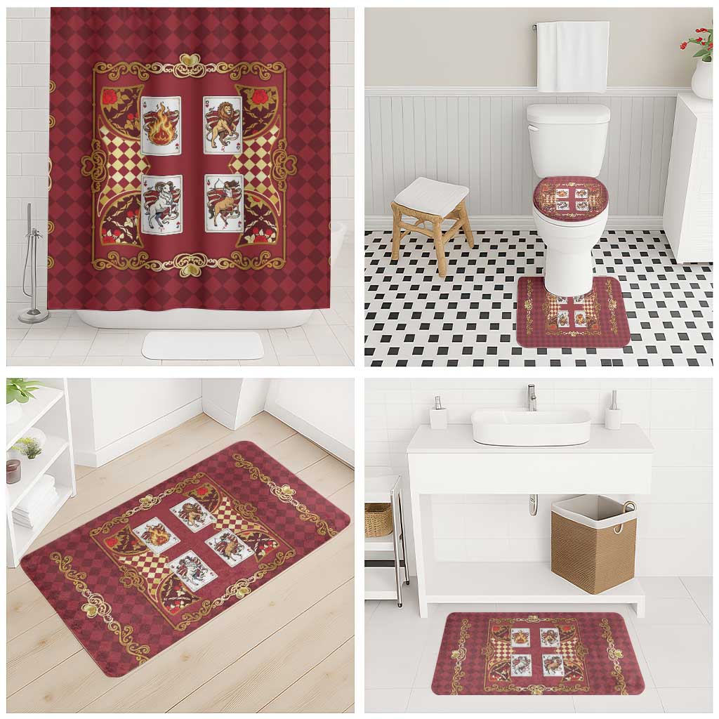 Zodiac Signs Bathroom Set The Fire Element Baroque Hearts Card