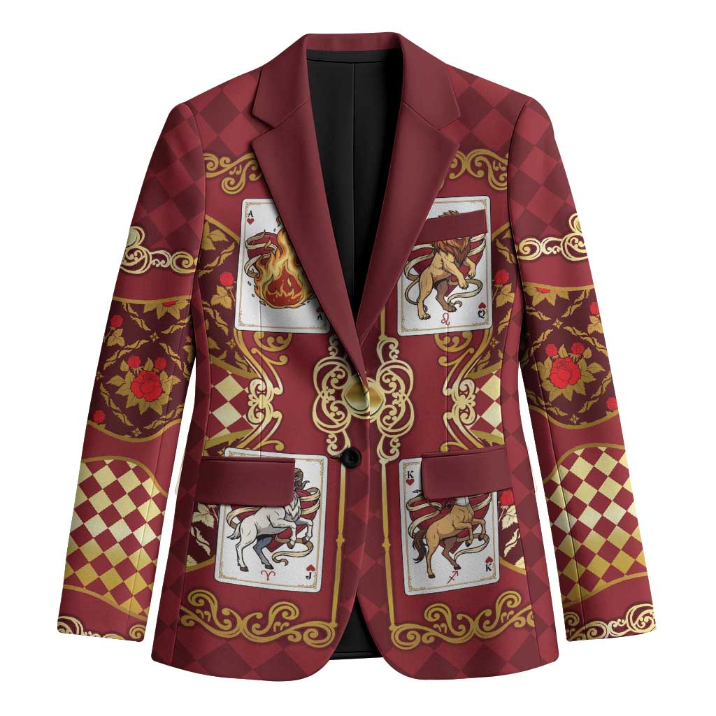 Zodiac Signs Blazer The Fire Element Baroque Hearts Card