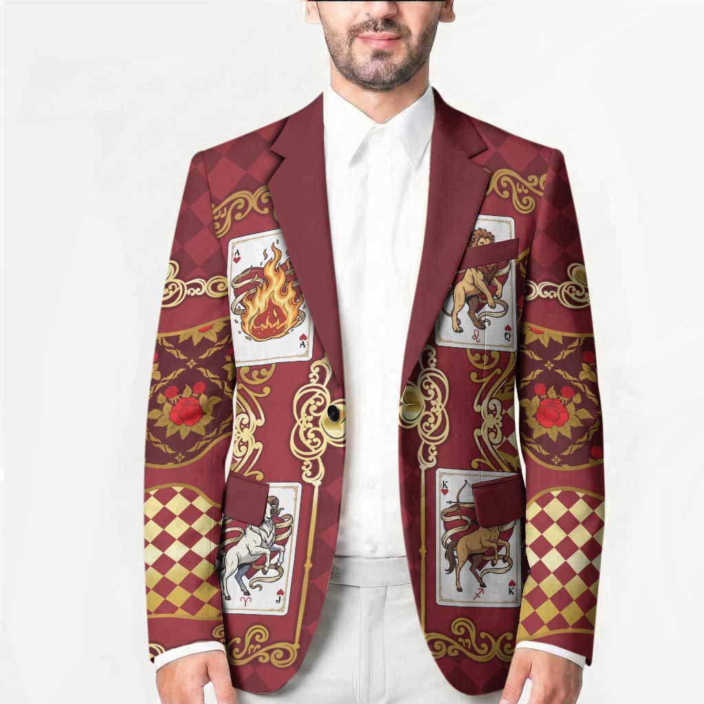 Zodiac Signs Blazer The Fire Element Baroque Hearts Card