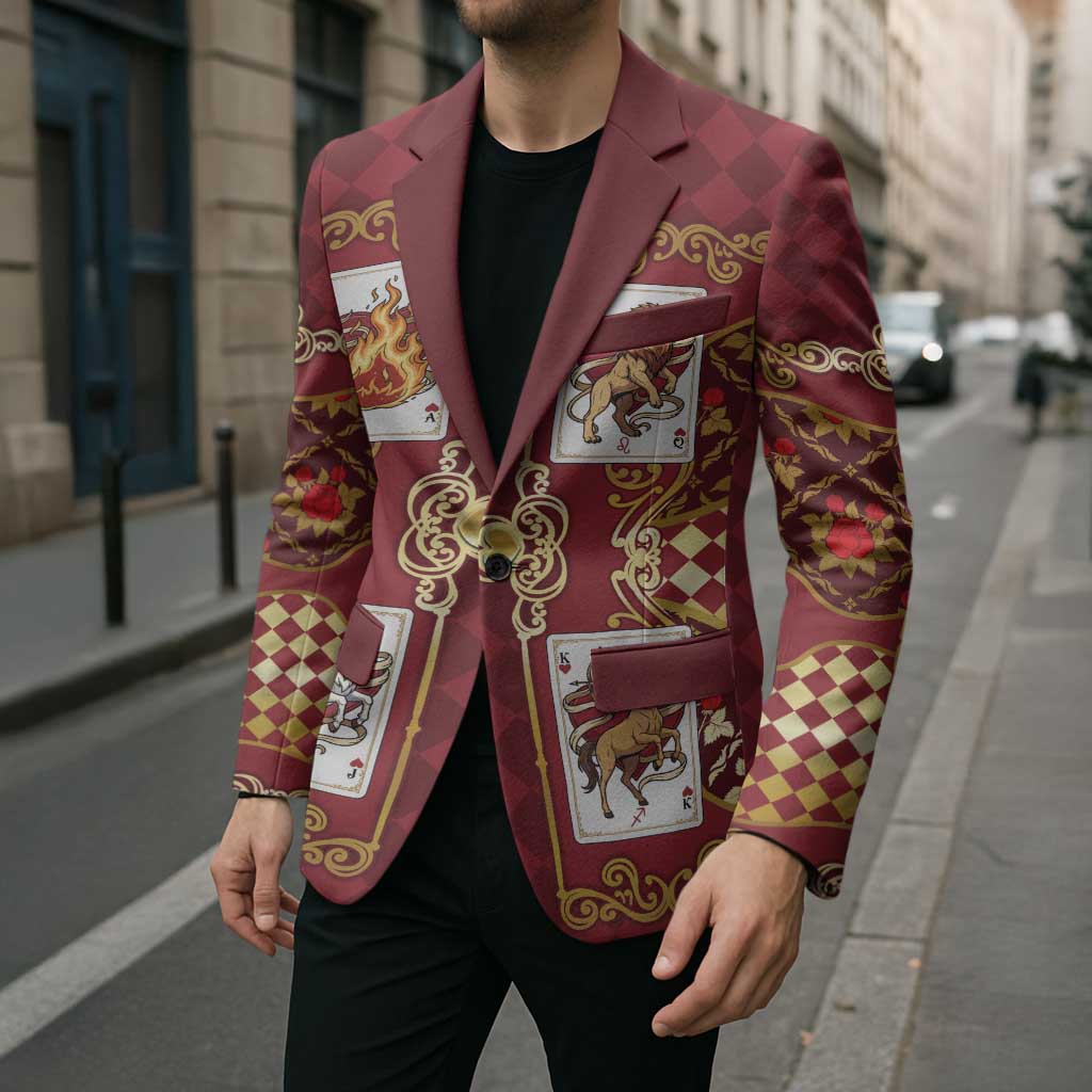 Zodiac Signs Blazer The Fire Element Baroque Hearts Card