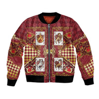 Zodiac Signs Bomber Jacket The Fire Element Baroque Hearts Card
