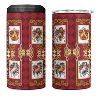 Zodiac Signs 4 in 1 Can Cooler Tumbler The Fire Element Baroque Hearts Card