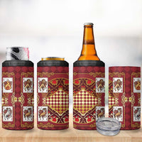 Zodiac Signs 4 in 1 Can Cooler Tumbler The Fire Element Baroque Hearts Card