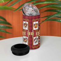 Zodiac Signs 4 in 1 Can Cooler Tumbler The Fire Element Baroque Hearts Card