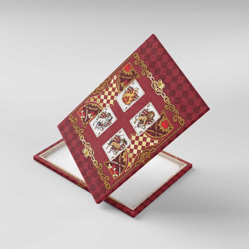 Zodiac Signs Canvas Wall Art The Fire Element Baroque Hearts Card