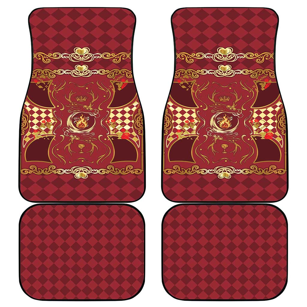 Zodiac Signs Car Mats The Fire Element Baroque Hearts Card