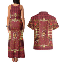 Zodiac Signs Couples Matching Tank Maxi Dress and Hawaiian Shirt The Fire Element Baroque Hearts Card