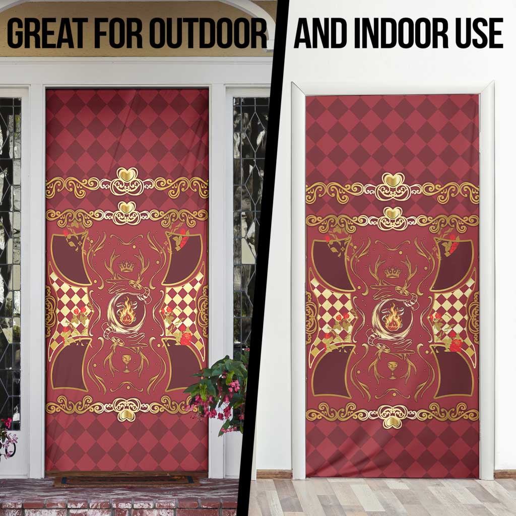 Zodiac Signs Door Cover The Fire Element Baroque Hearts Card