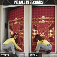Zodiac Signs Door Cover The Fire Element Baroque Hearts Card
