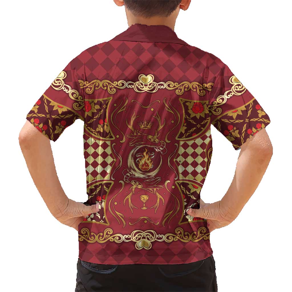 Zodiac Signs Family Matching Mermaid Dress and Hawaiian Shirt The Fire Element Baroque Hearts Card