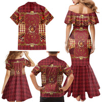 Zodiac Signs Family Matching Mermaid Dress and Hawaiian Shirt The Fire Element Baroque Hearts Card