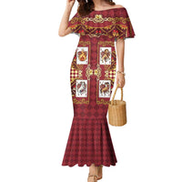 Zodiac Signs Family Matching Mermaid Dress and Hawaiian Shirt The Fire Element Baroque Hearts Card