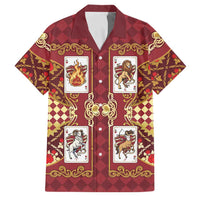 Zodiac Signs Family Matching Off Shoulder Maxi Dress and Hawaiian Shirt The Fire Element Baroque Hearts Card