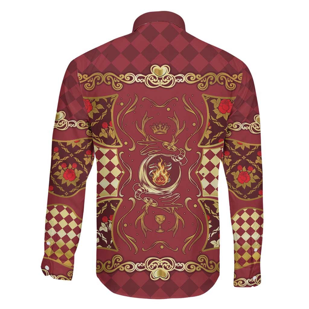 Zodiac Signs Family Matching Off Shoulder Maxi Dress and Hawaiian Shirt The Fire Element Baroque Hearts Card