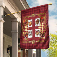 Zodiac Signs Garden Flag The Fire Element Baroque Hearts Card
