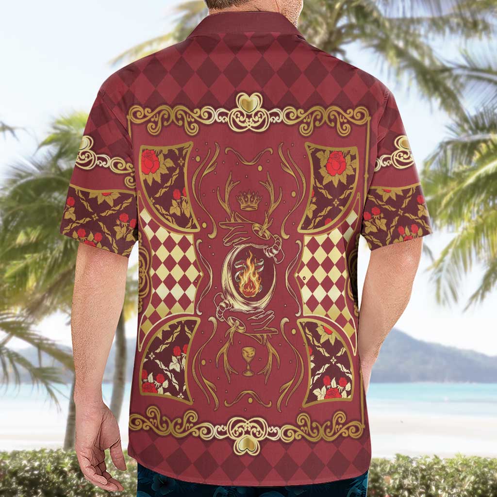 Zodiac Signs Hawaiian Shirt The Fire Element Baroque Hearts Card