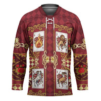 Zodiac Signs Hockey Jersey The Fire Element Baroque Hearts Card