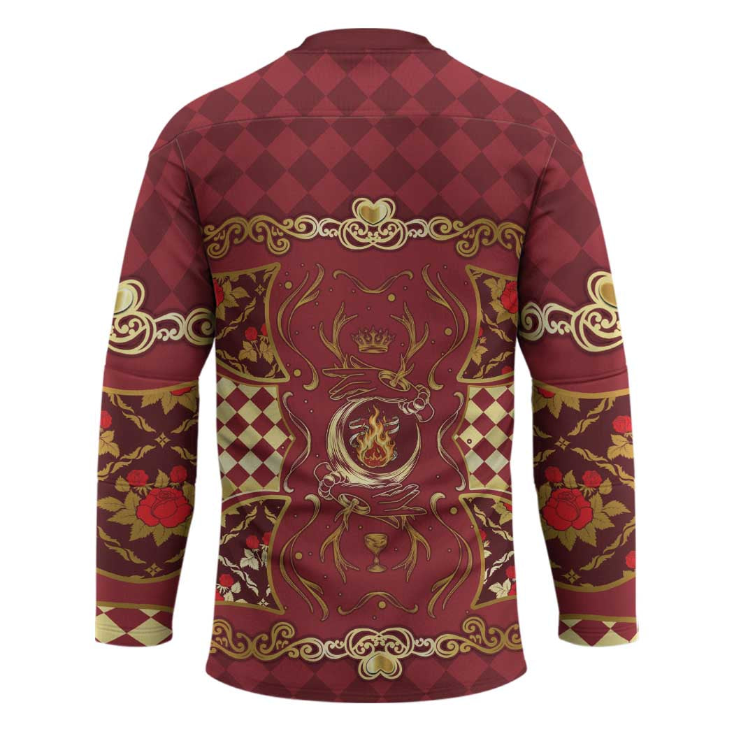 Zodiac Signs Hockey Jersey The Fire Element Baroque Hearts Card
