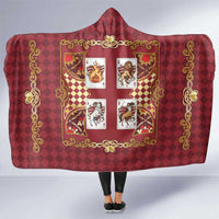 Zodiac Signs Hooded Blanket The Fire Element Baroque Hearts Card