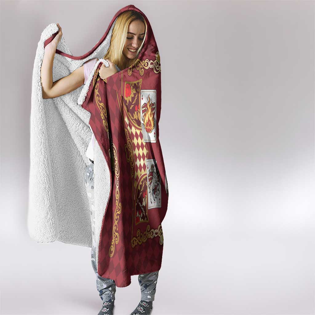 Zodiac Signs Hooded Blanket The Fire Element Baroque Hearts Card