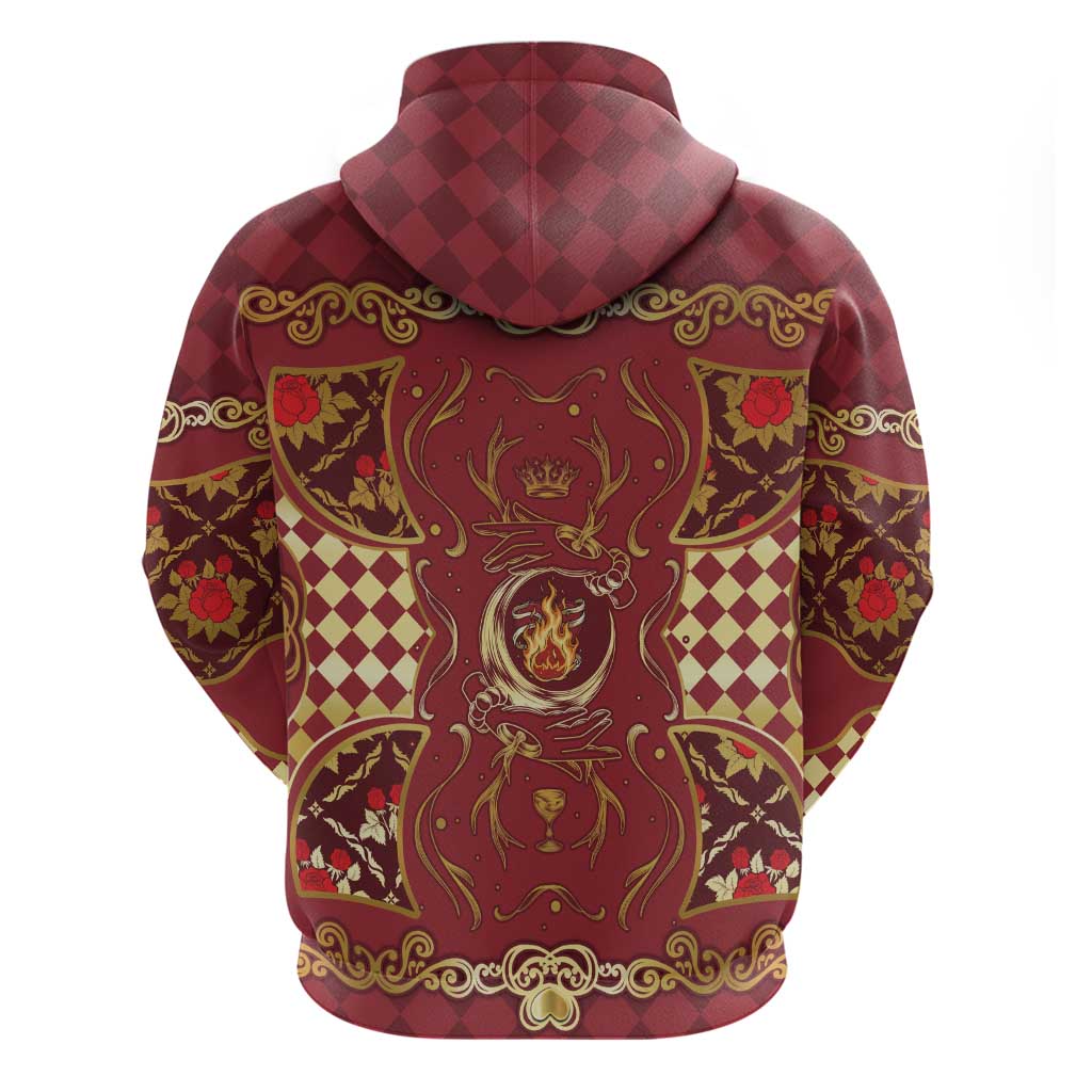 Zodiac Signs Hoodie The Fire Element Baroque Hearts Card
