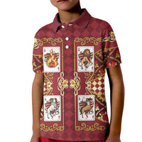 Zodiac Signs Kid Polo Shirt The Fire Element Baroque Hearts Card