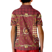 Zodiac Signs Kid Polo Shirt The Fire Element Baroque Hearts Card