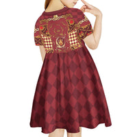 Zodiac Signs Kid Short Sleeve Dress The Fire Element Baroque Hearts Card