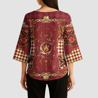 Zodiac Signs Kimono Sleeve Blouse The Fire Element Baroque Hearts Card