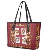 Zodiac Signs Leather Tote Bag The Fire Element Baroque Hearts Card