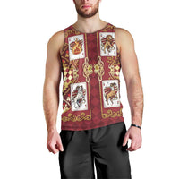 Zodiac Signs Men Tank Top The Fire Element Baroque Hearts Card