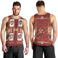 Zodiac Signs Men Tank Top The Fire Element Baroque Hearts Card
