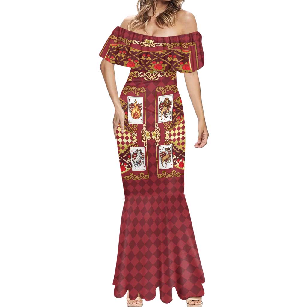 Zodiac Signs Mermaid Dress The Fire Element Baroque Hearts Card