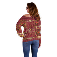 Zodiac Signs Off Shoulder Sweater The Fire Element Baroque Hearts Card
