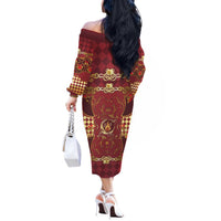 Zodiac Signs Off The Shoulder Long Sleeve Dress The Fire Element Baroque Hearts Card