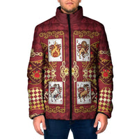 Zodiac Signs Padded Jacket The Fire Element Baroque Hearts Card