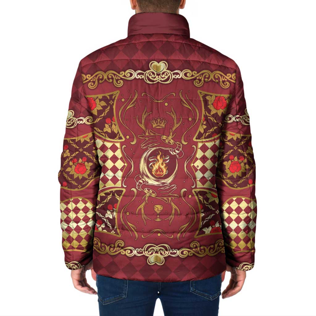Zodiac Signs Padded Jacket The Fire Element Baroque Hearts Card