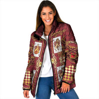 Zodiac Signs Padded Jacket The Fire Element Baroque Hearts Card