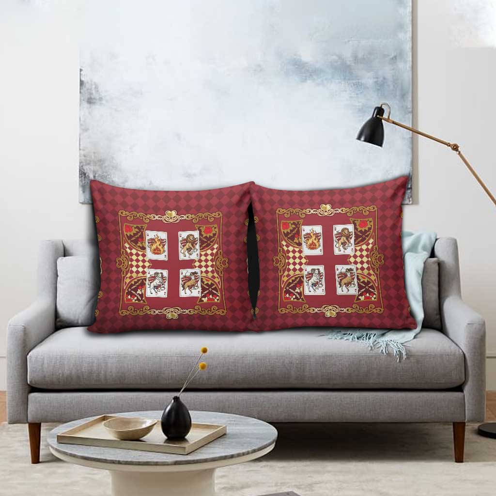 Zodiac Signs Pillow Cover The Fire Element Baroque Hearts Card