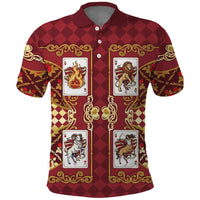 Zodiac Signs Polo Shirt The Fire Element Baroque Hearts Card