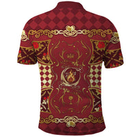 Zodiac Signs Polo Shirt The Fire Element Baroque Hearts Card