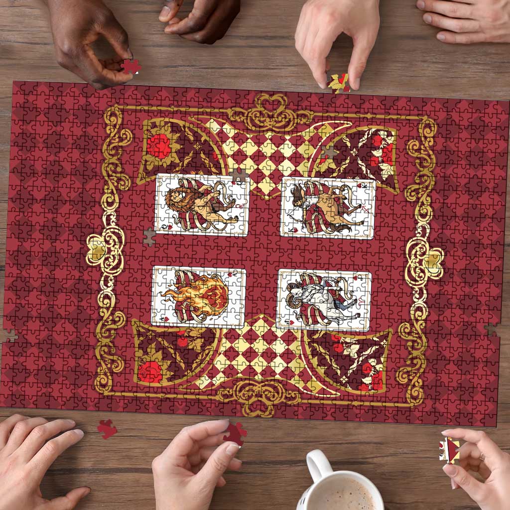 Zodiac Signs Puzzle The Fire Element Baroque Hearts Card