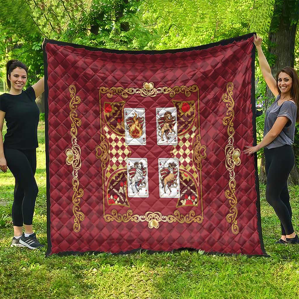 Zodiac Signs Quilt The Fire Element Baroque Hearts Card