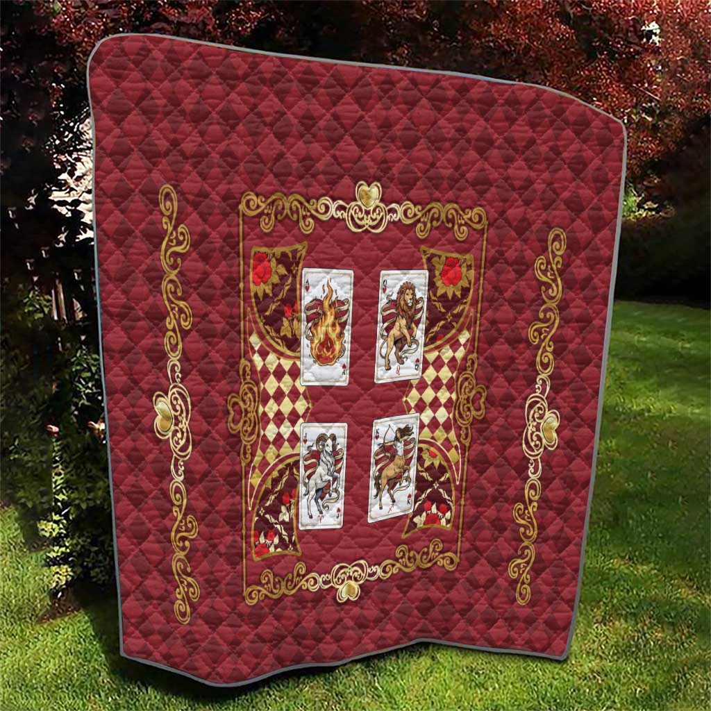 Zodiac Signs Quilt The Fire Element Baroque Hearts Card