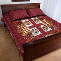 Zodiac Signs Quilt Bed Set The Fire Element Baroque Hearts Card