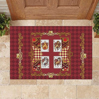 Zodiac Signs Rubber Doormat The Fire Element Baroque Hearts Card