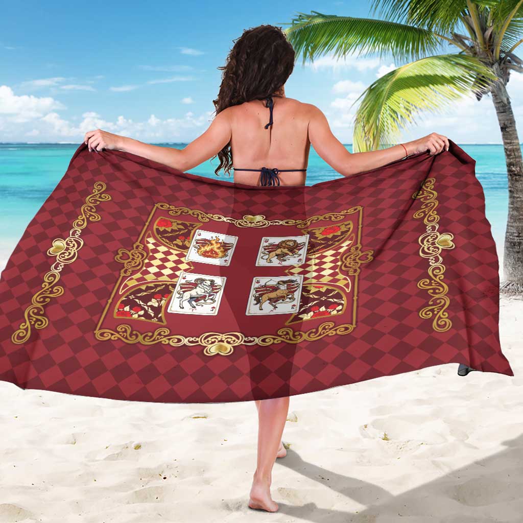 Zodiac Signs Sarong The Fire Element Baroque Hearts Card